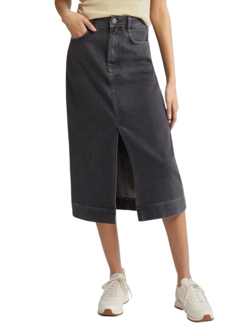 Treasure & Bond cotton midi denim skirt 10 32